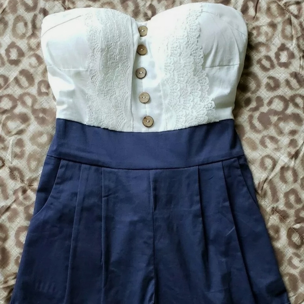 High-Waist Strapless Romper Size Small NWT